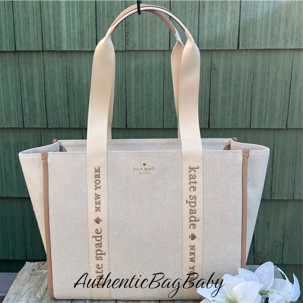 Kate Spade Kip Canvas Large Tote Shoulder Bag Purse